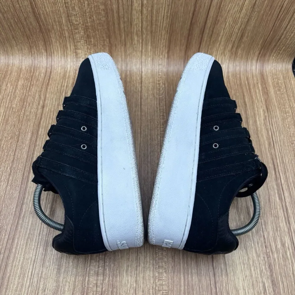 K-Swiss Women's Classic VN‎ Platform Black Suede Leather White Sneakers Size 10